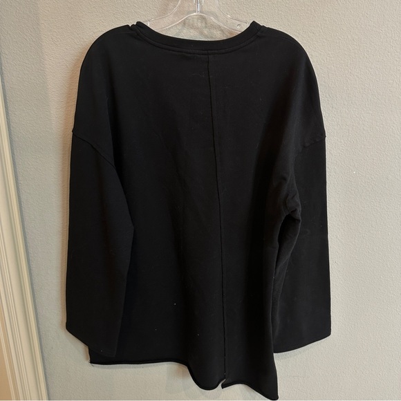 Nap Loungewear | M | Black asymmetrical unisex Edgy Oblique Sweatshirt crewneck - Picture 7 of 9